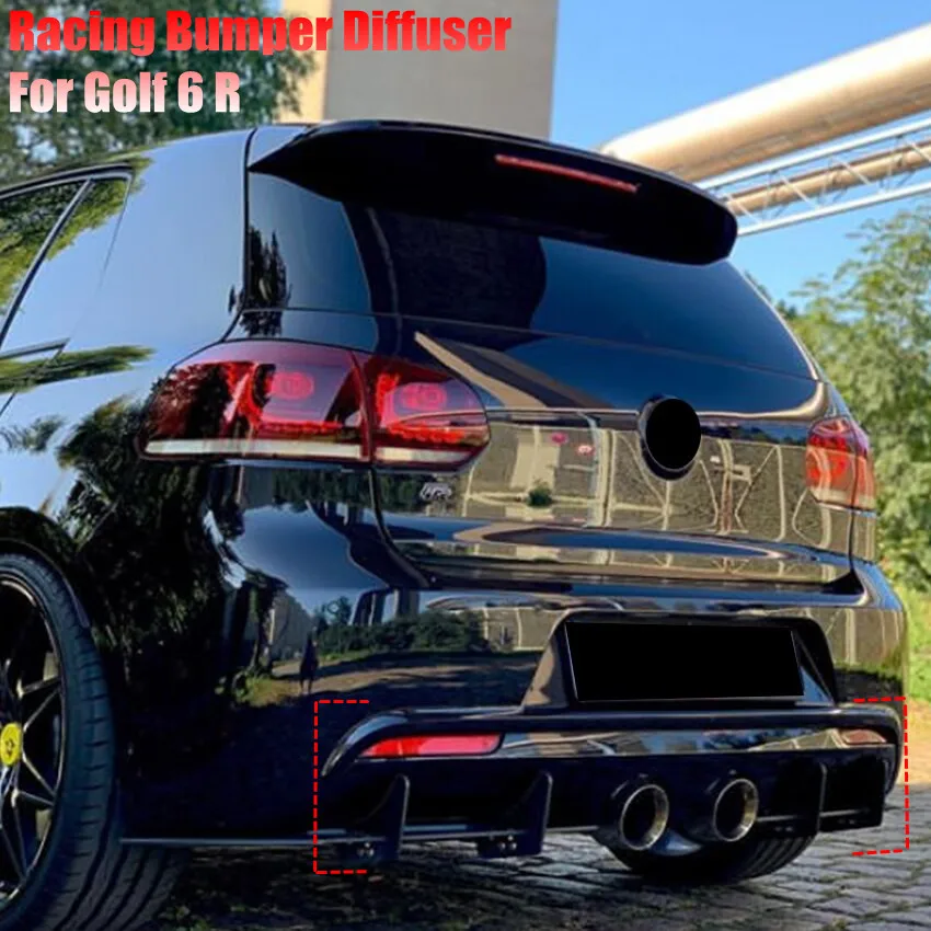 For Volkswagen Golf MK6 VI R 6 Car Rear Bumper Diffuser Flag Racing Spoiler Splitter Accessories Styling 2009-2013 | Автомобили и