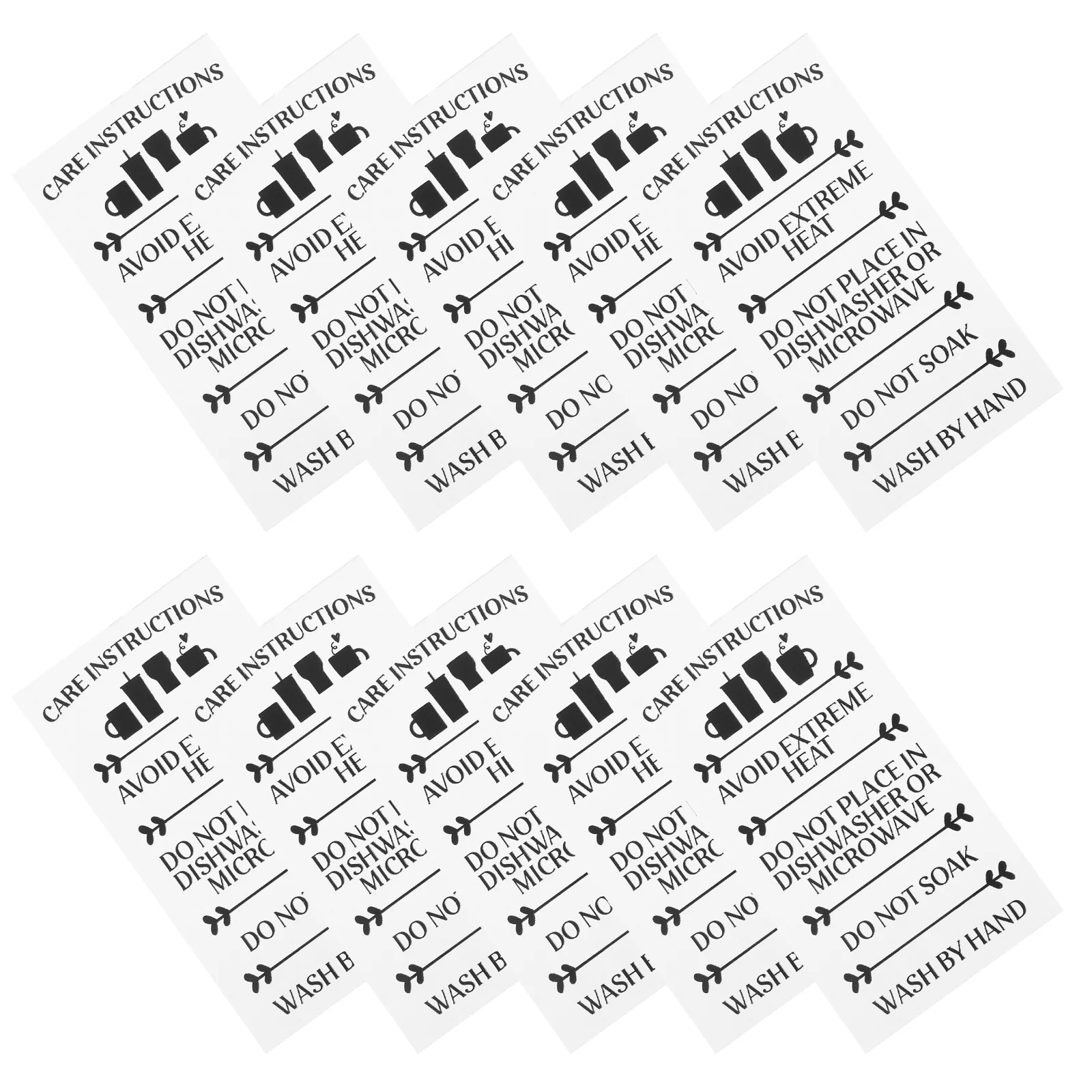 

50 Pcs Glass Instruction Card Labels Small Business Supplies Cups Tumbler Package Insert for Paper Guide