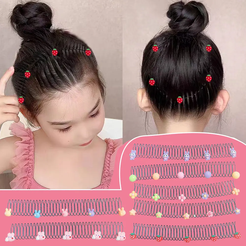 Stretchable Invisible Hair Clips, Girl U Shape Finishing Fixer Comb Headbands 5