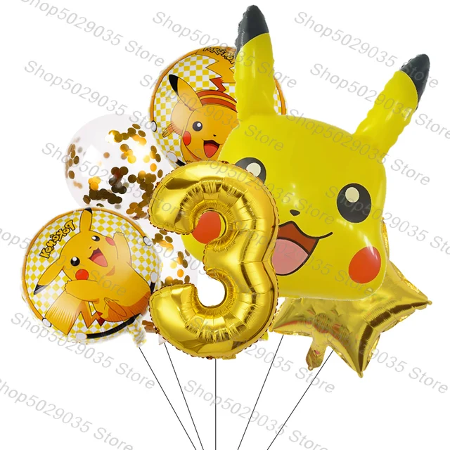 Ensemble de ballons Pokémon Pikachu, décorations de fête, SLaura tle  Bulbasaur, ballon de poche pour fête d'anniversaire, figurine cadeau,  jouets pour enfants, 65 pièces - AliExpress