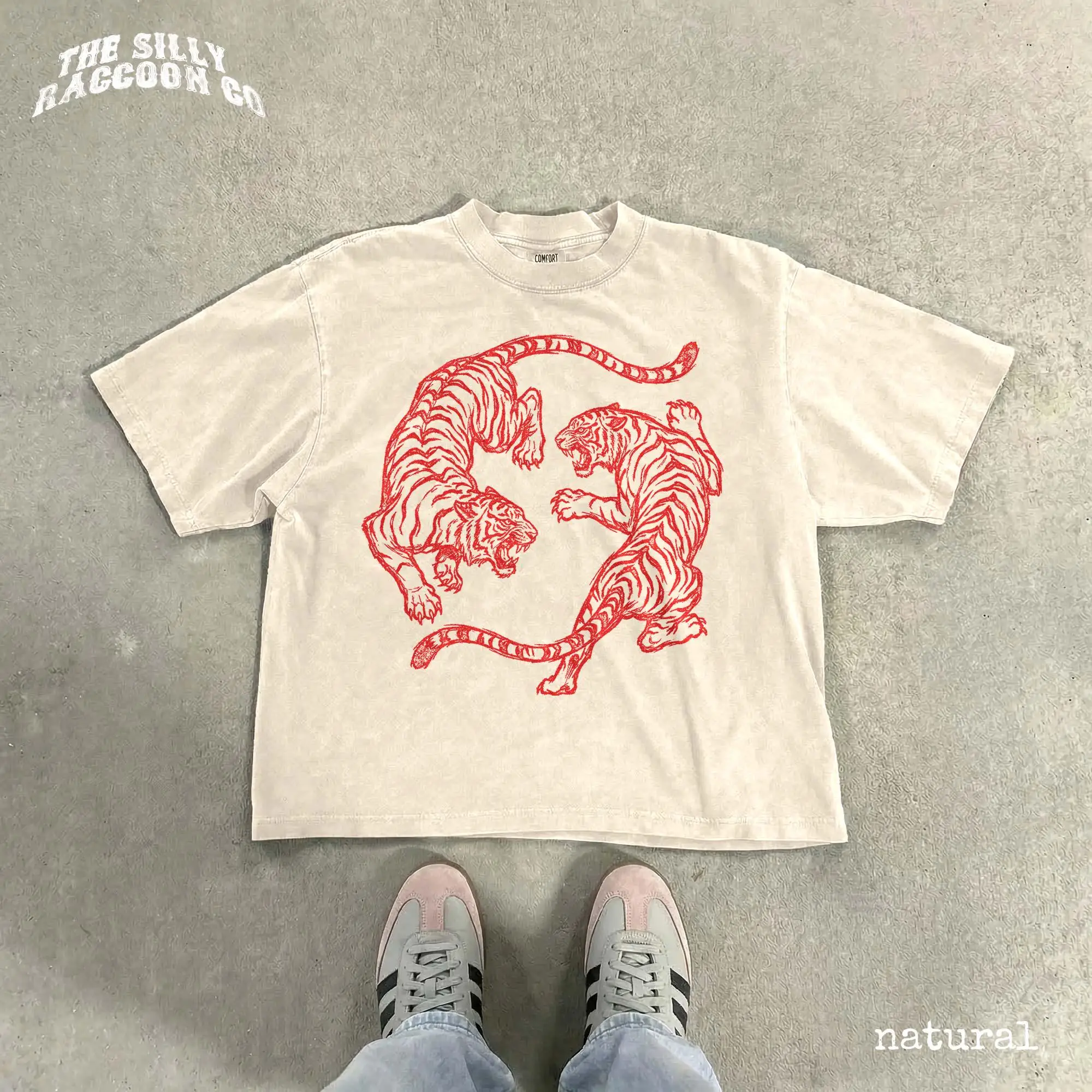T-shirt con tatuaggio retrò a tema tigre giapponese 2026, regalo perfetto per gli appassionati di tigre retrò, unisex. - immagine 3
