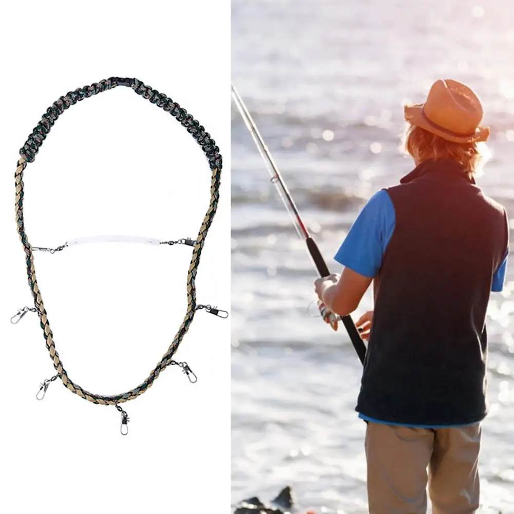 

Skin-Friendly Fishing Holder Line Lightweight High Stability Versatile Fly Necklace Fishing Rope Tools Holder