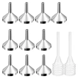 Mini embudos de 10 piezas, suministros de accesorios de Laboratorio de Ciencia, con gotero de 2 piezas