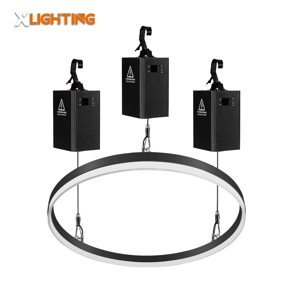 yyhcKinetic Ring Light Decorative LED Winch System 300W Laser Matrix Light Aluminum Body DMX512/DMX Control Mode