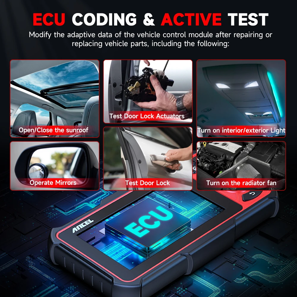 ANCEL DS300 Strumento Diagnostico per Auto, Scanner OBD2 Bidirezionale, Codifica ECU, Test Attivo FCA, 30+ Reset, Sistema Completo - immagine 2