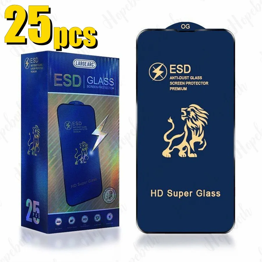 

25pcs ESD Antistatic Dust Tempered Glass Screen Protector For IPHONE 15 14 13 12 11 Pro Max 11 XR XS MAX SE2 7 8 Plus Anti Dust