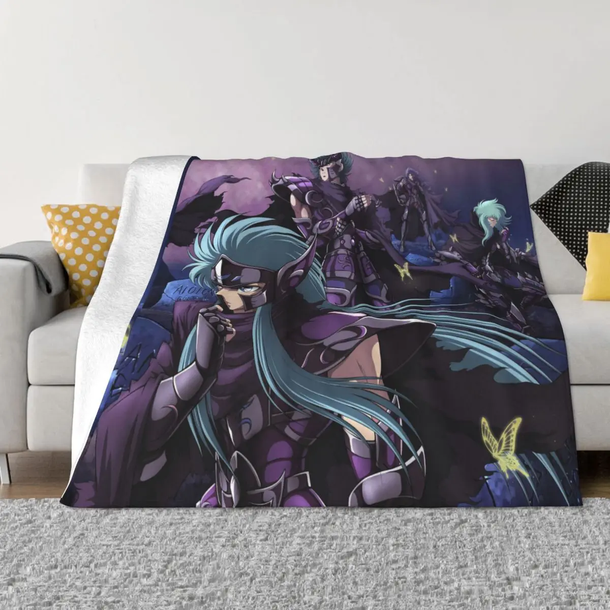 

Saint Seiya Shun Manga Blankets Coral Fleece Plush Decoration Bedroom Bedding Couch Bedspread