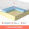 5" Gel Memory Foam Mattress, Medium Firm, CertiPUR-US Certified, Twin Size for Kid Adults 2