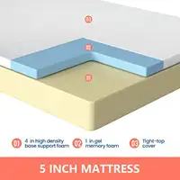 5" Gel Memory Foam Mattress, Medium Firm, CertiPUR-US Certified, Twin Size for Kid Adults 2