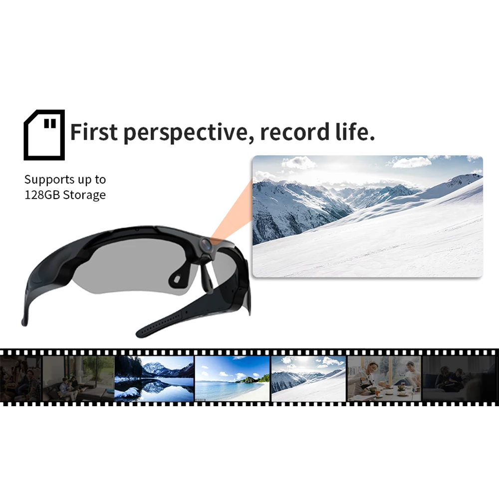 Wearable HD 1080P Camera Outdoor Cycling Glasses Polarized Lens Smart Camcorder Security Protection Video Record Mini Camera