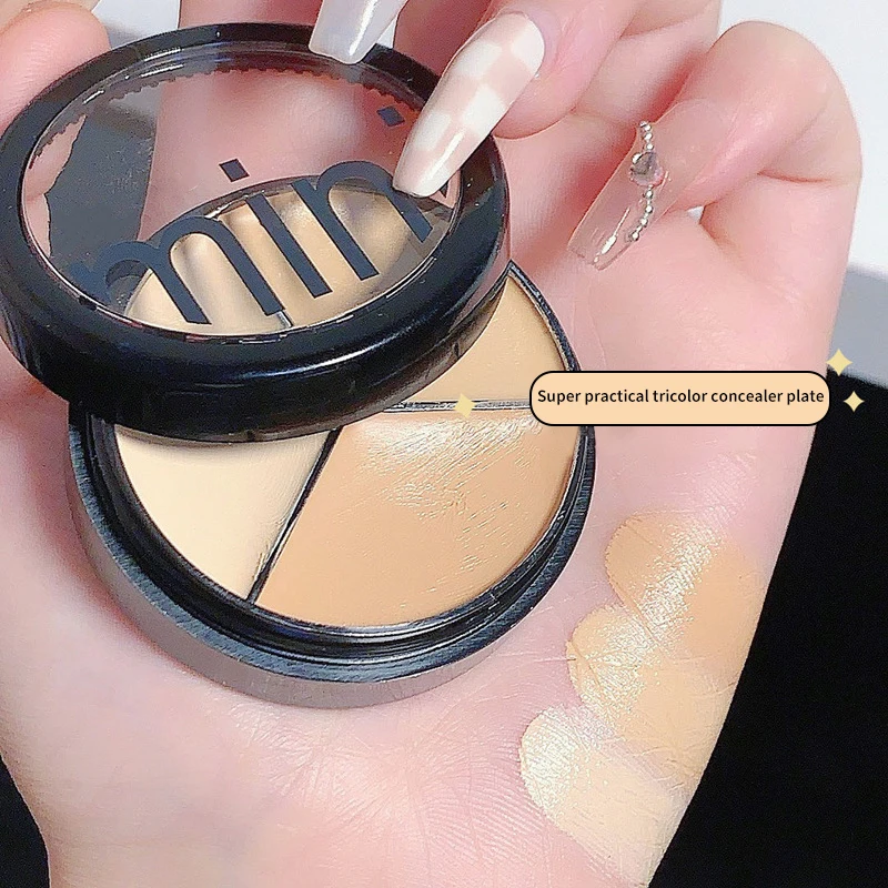 3 Colors Concealer Cream Full Coverage Spot Acne Dark Circles Contour Concealer Palette With Brush Moisturizing Cosmetics Makeup