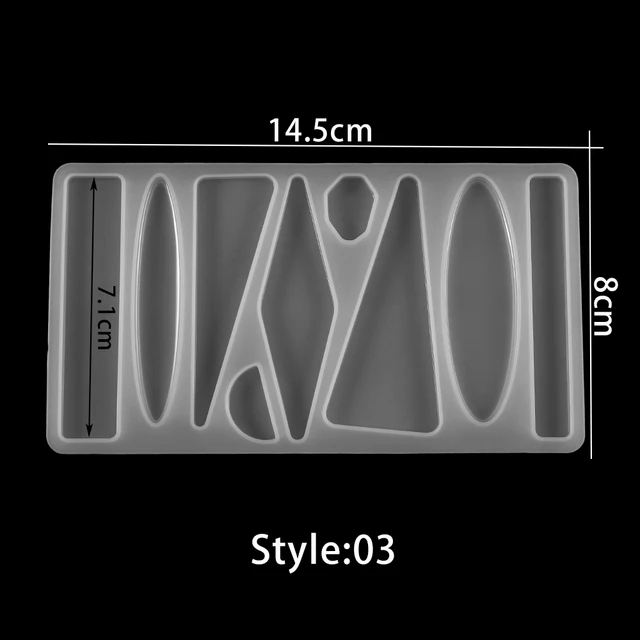 Barrettes Silicone Molds Metal Geometric Hair Clips Epoxy Resin Mold For DIY Resin Hairpin Crafts Jewelry Making Accessorires Style 3