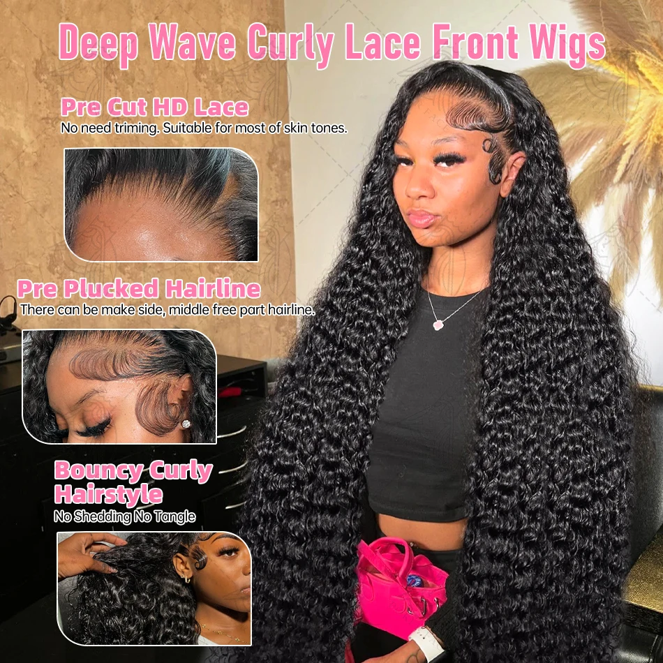 Luvin Hd Loose Deep Wave 30 36 Inch 13x6 13x4 Lace Frontal Wig Human Hair Glueless 5x5 Hd Lace Closure Curly Lace Front Wigs 2