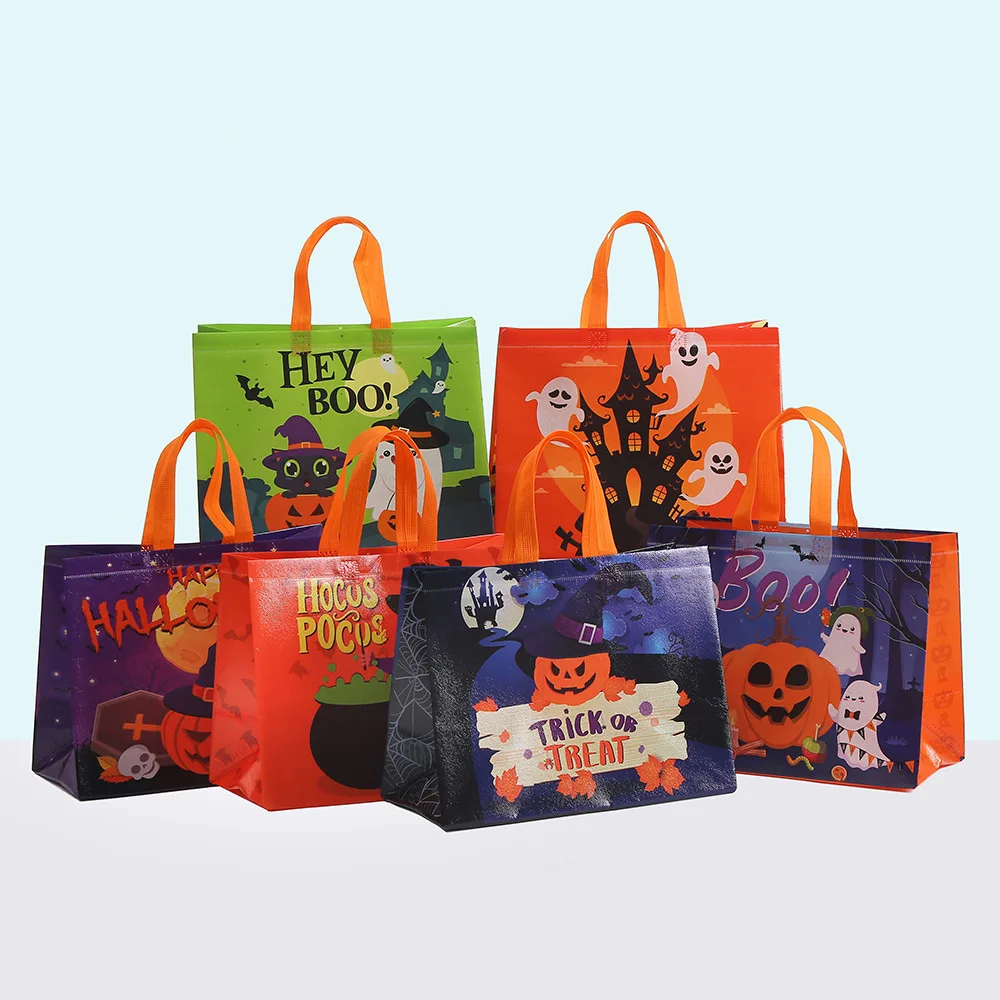 Pumpkin Bat Ghost Printed Halloween Kraft Paper Gift Bags for Party Favors Trick or TreatBirthday and Craft Supplies 3