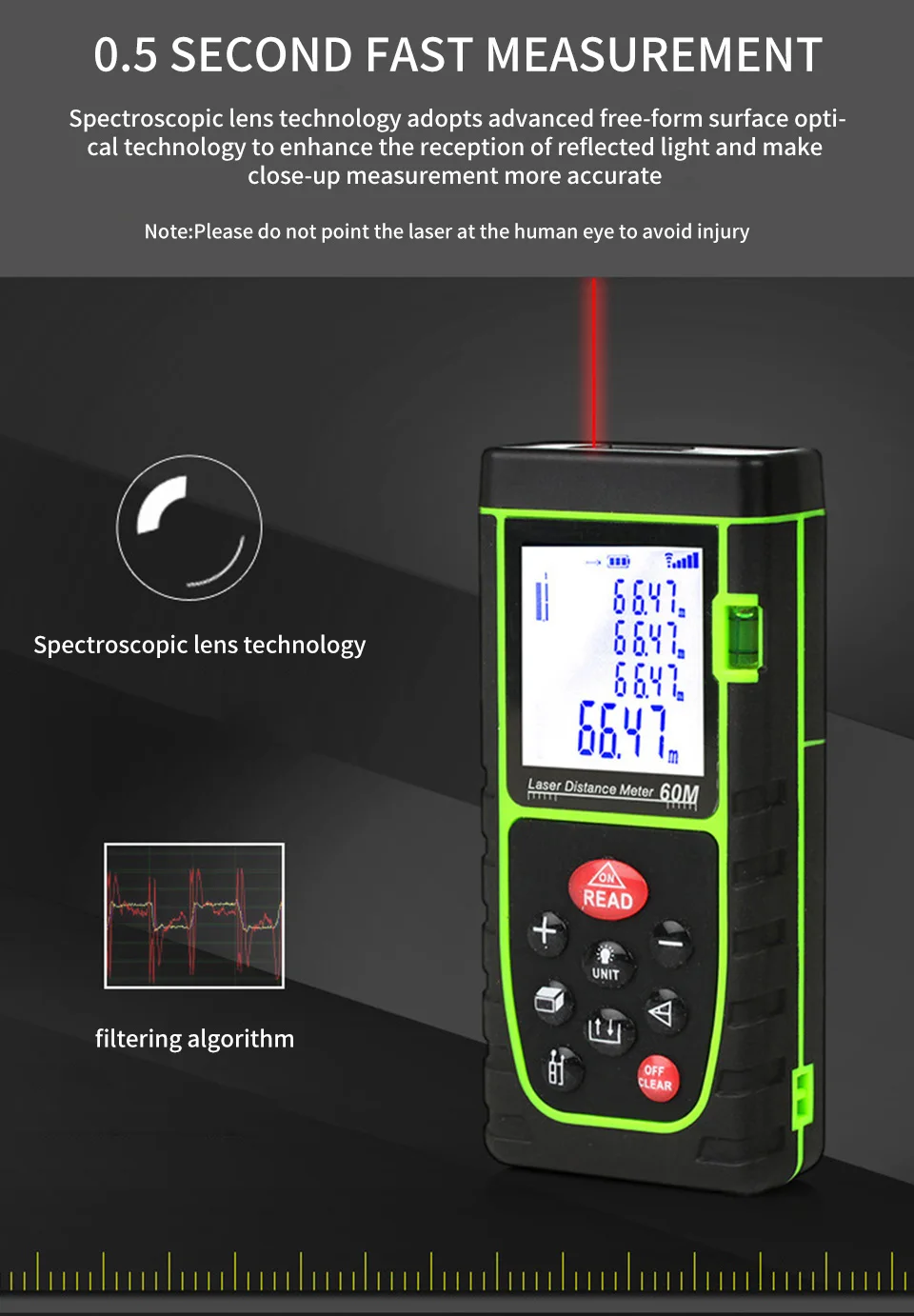 Laser Distance Meter 40M 60M 80M 100M Rangefinder Tape Range Finder Build Meas
