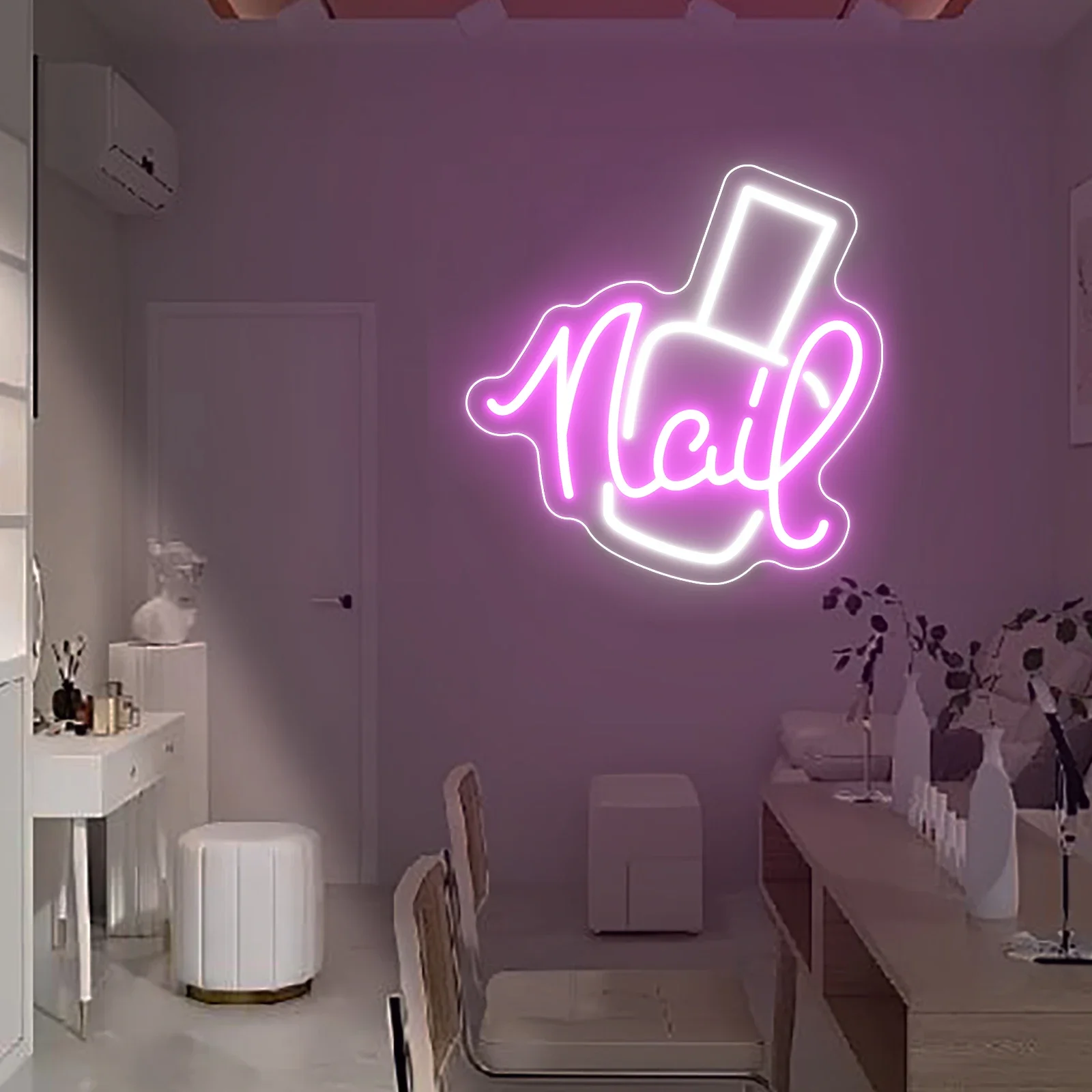 네일 네온 사인 LED 조명, 뷰티 룸 장식, 벽 아트, 네일 살롱, 매니큐어 스튜디오, 비즈니스 네온 사인