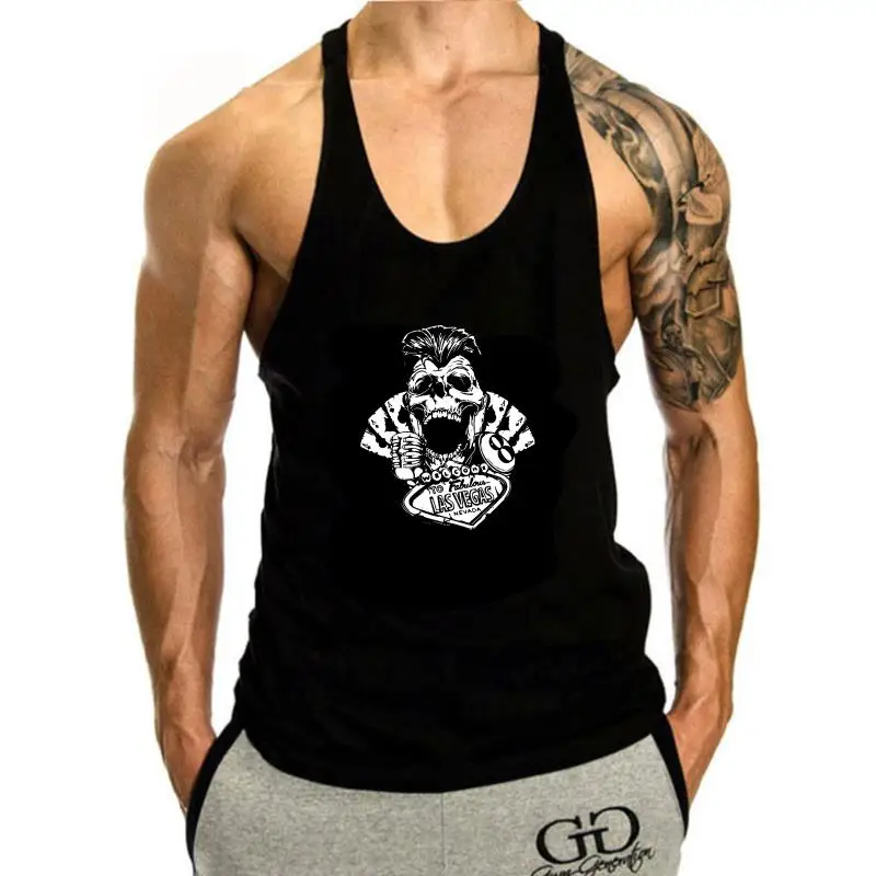 

tank top men Skull Gambling Hot Rod Rockabilly Las Vegas Novelty Men 3D Printed sleeveless tank top men Men'S Tops tank top men