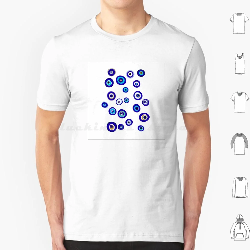 Evil Eye Pattern Design T Shirt 6xl Cotton Cool Tee Evil Evil Eye Blue Eye  Turkish Greek Eye Design Pattern Blue - AliExpress