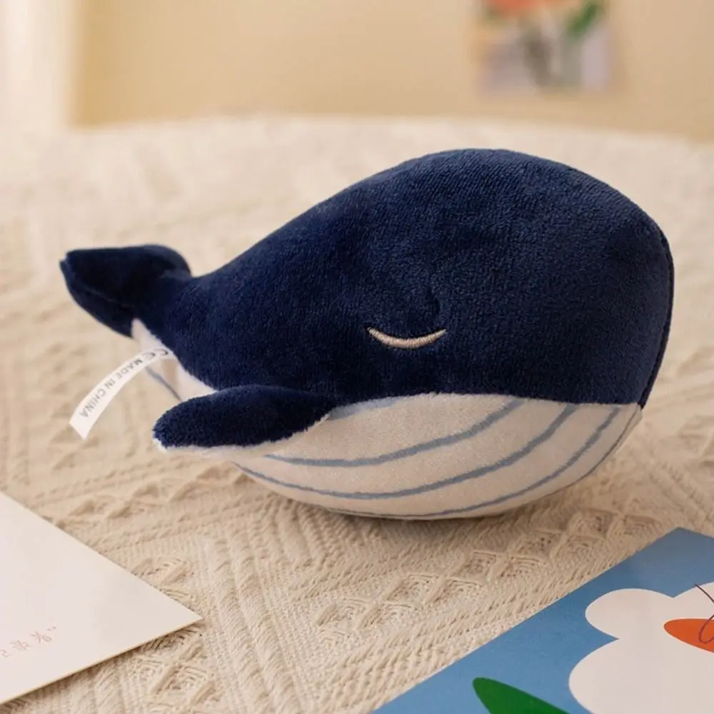 Kawaii PP Cotton Plush Whale Keychain Simulation Fluffy Animal Whale Small Pendant Ins Collection Whale Plush Toy Home Decor