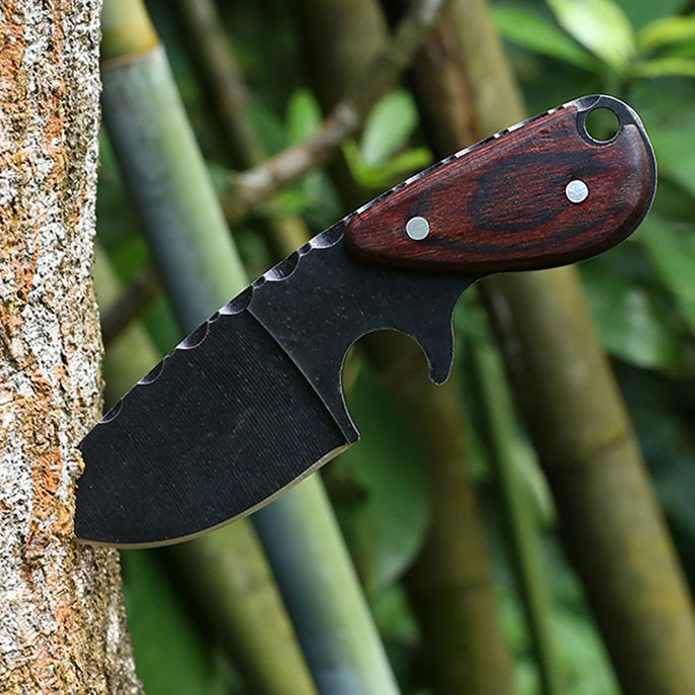 Cuchillo de bolsillo profesional para barbacoa al aire libre, cuchillo  táctico militar afilado para caza, cuchillo turístico para acampar, mango  de madera, herramientas de cocina - AliExpress