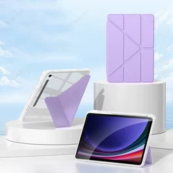 Galaxy Tab 12.4 Inch Enhanced Case with S Pen Holder and Multi - Angle Clear Back for S10lite 2025 (Light purple)