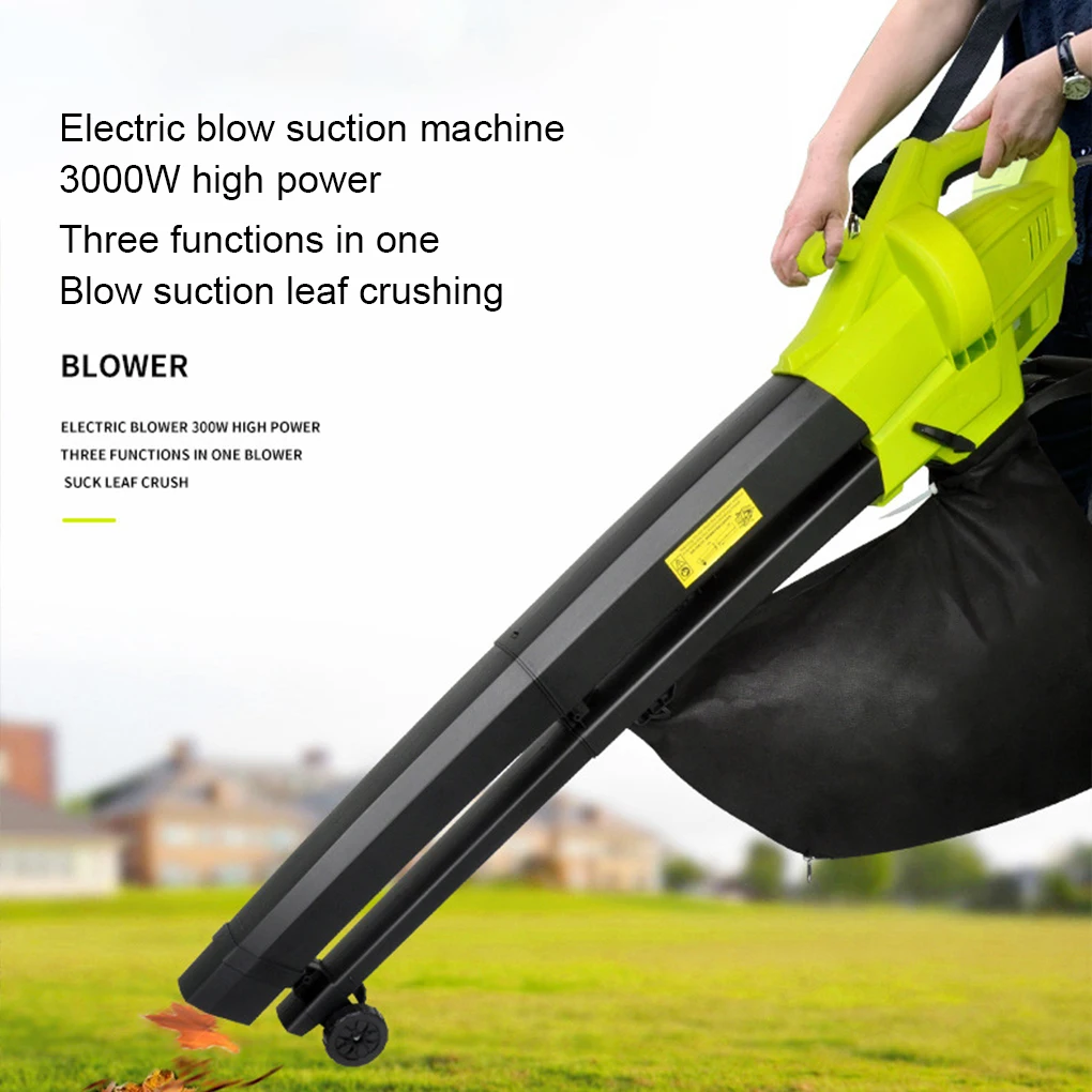 3000W Electric Blowing Cleaner 3 In 1 Vacuum Dust Collector/Blower Machine Garden Leaf Collecting Shredder Blowing Cleaner