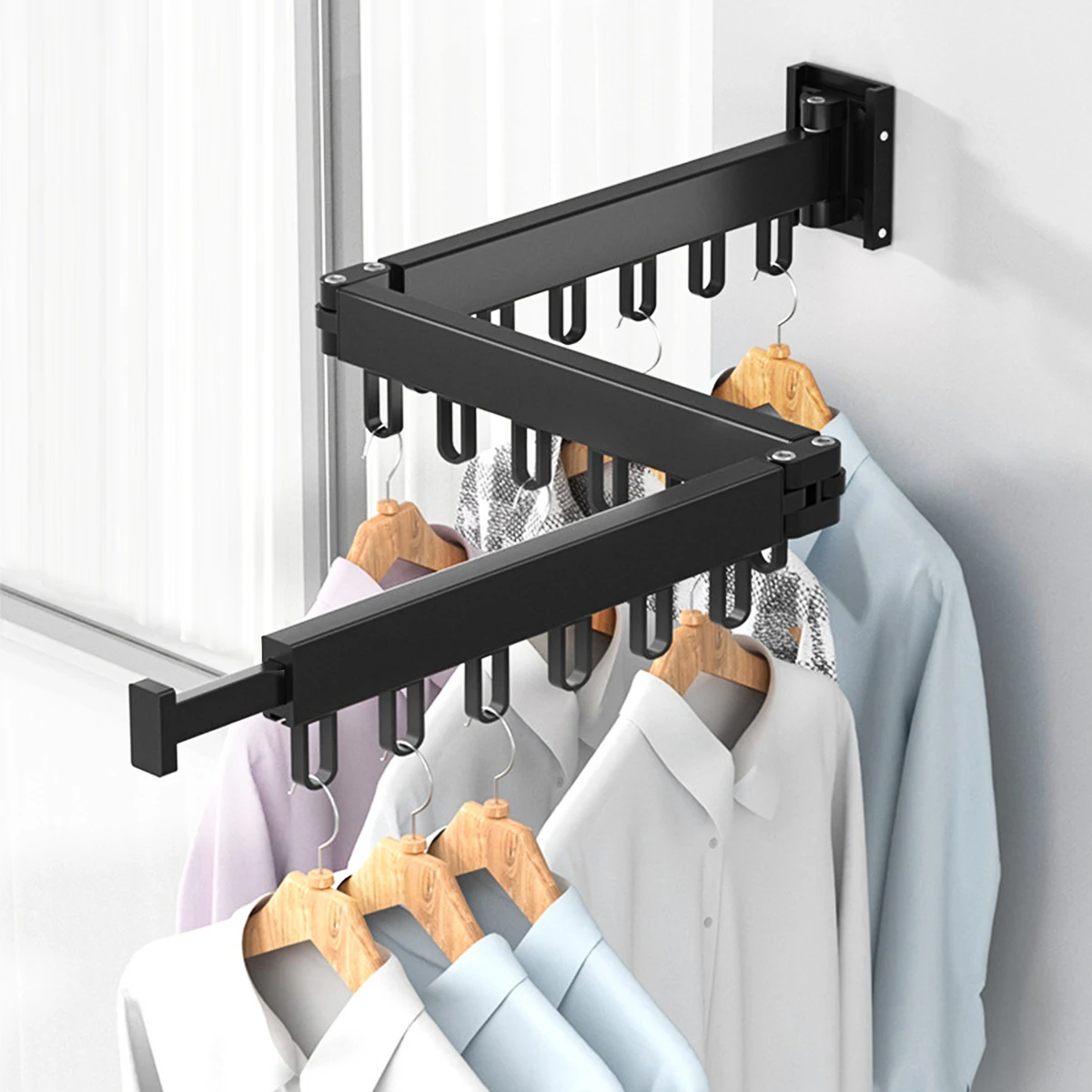 Wall-Mounted-Foldable-Metal-Clothes-Drying-Rack-With-3-Folding-Rods ...
