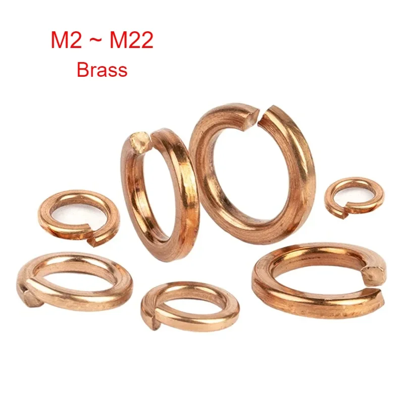 GB93 Brass Split Spring Washers M2 M2.5 M3 M4 M5 M6 M8 - M22 Spring Clamp Washers Anti Loosening Washers