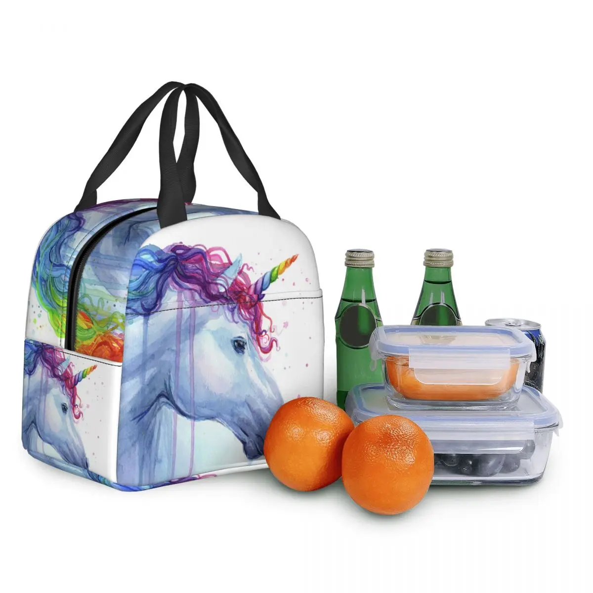 Cartoon Rainbow Unicorn Lunch Bag Women Cooler Thermal Insulated Lunch Box for Kids School Children Work Picnic Food Tote Bags