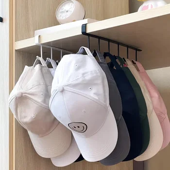 Portaoggetti per cappelli a parete Appendiabiti in ferro con 6 ganci Porta cappelli per porta appendiabiti portatile multifunzionale per guardaroba 1