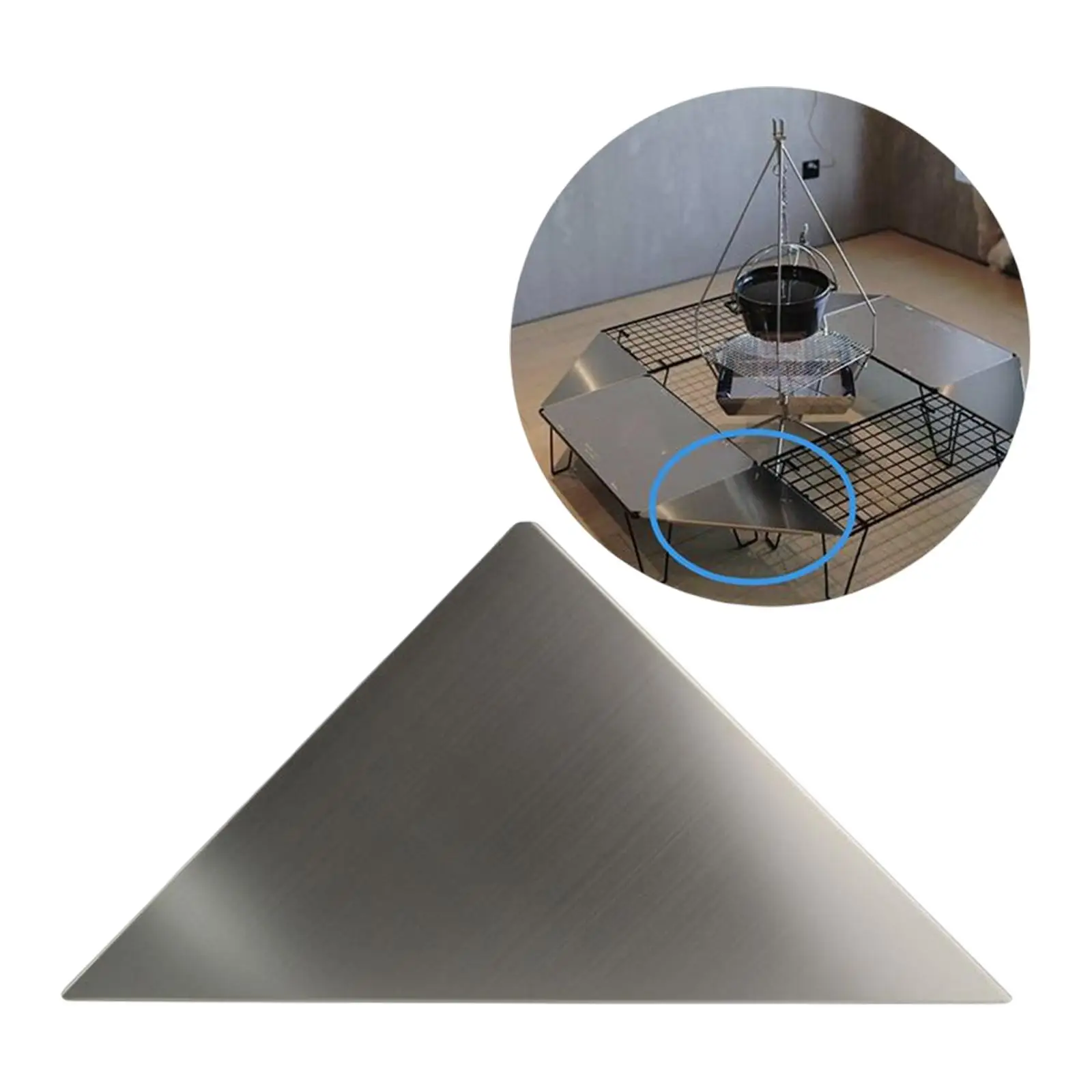 Camping Table Board Outdoor Stainless Steel Matching with Iron Net Table Desk Board for Backpacking Party BBQ Backyard foldable table