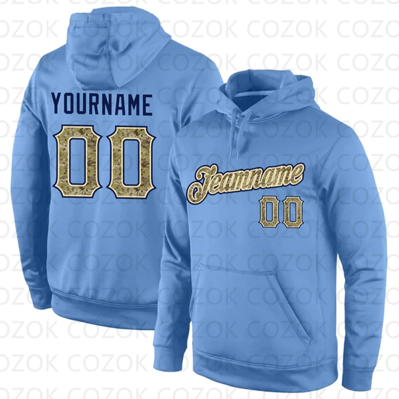 Customized Hoodie Blue Black Color Jersey 3D Printed  Unisex Pullovers Hoodie Casual Sweatshirts