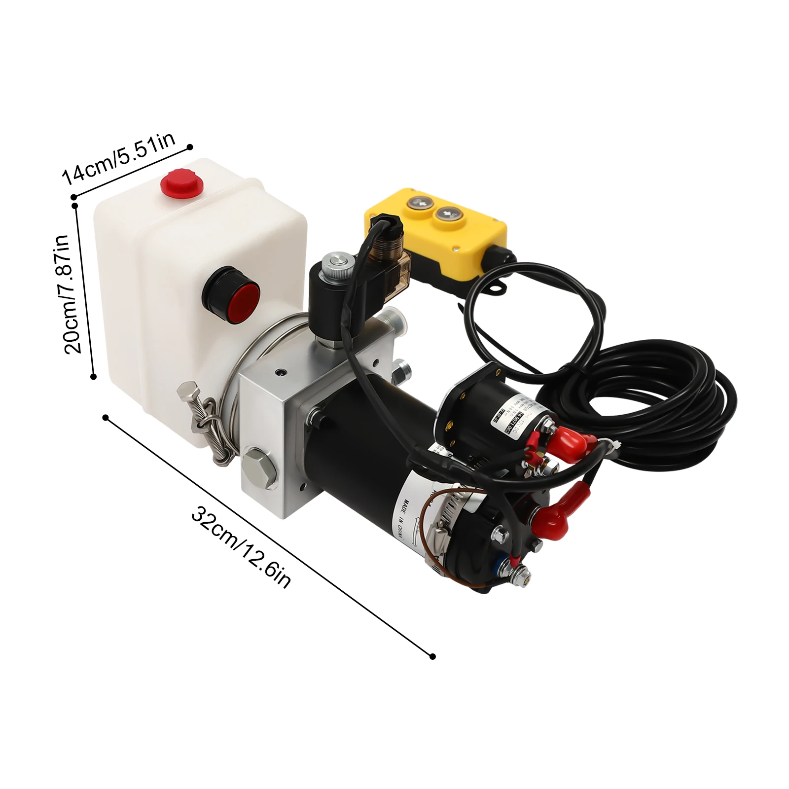 Hydraulic Pump for Dump Trailer, Hydraulic Power Unit 12V, Single Acting Dump Truck Hydraulic Pump 6