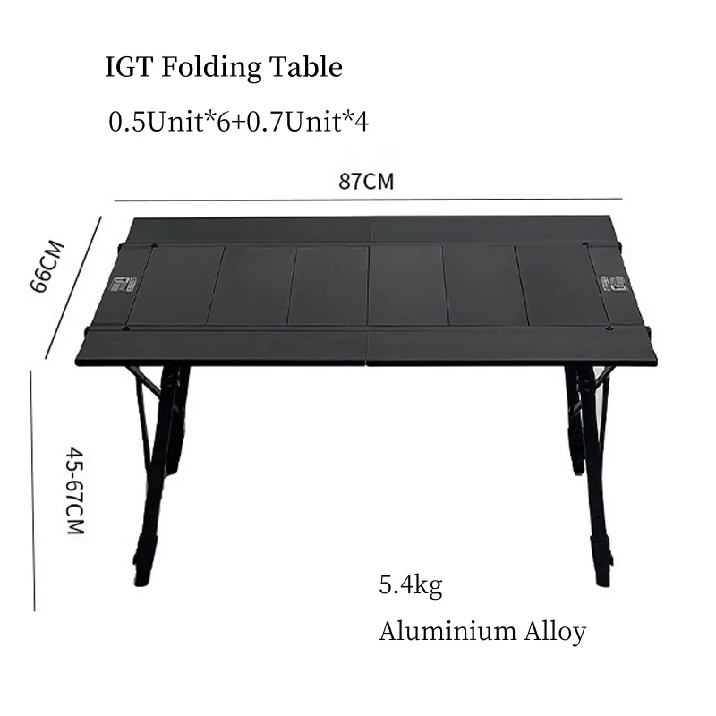 Description Picture 3 of itemIGT Table 3-Unit Camping Table Folding Aluminum Alloy Igt Camping Table Outdoor Extensible BBQ Picnic Igt Table Igt Accessories