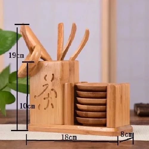 Chinese Bamboo Tea Tools Set Puer Knife Spoon Clip Strainer Vintage Handmade Kung Fu Tea Sets Accessories Ceremony