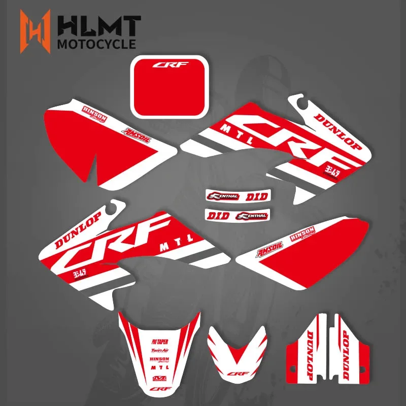 HLMT GRAPHICS & BACKGROUND DECAL STICKER Kits For Honda CRF50 CRF50F 2004 - 2012 2006 2007 2008 2010 2011 CRF 50 50F автомобильные столбы столбы bc наклейки на колонку для honda civic 2006 2007 2008 2009 2010 2011 дверные накладки наклейки крышка декоративные аксессуары