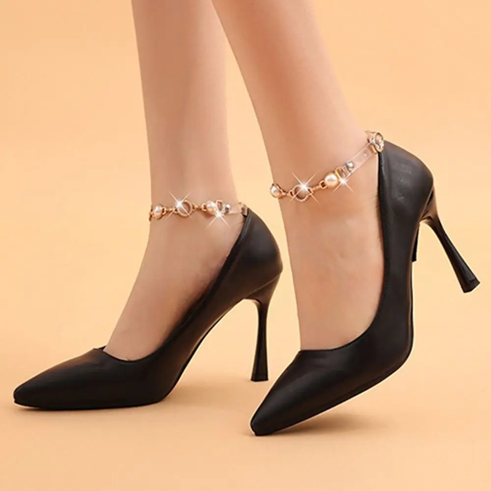 1 Paar Schuhkette, unsichtbare, durchsichtige Schnürsenkel für Schuhe mit hohen Absätzen, transparente Schnürsenkel, Riemen mit losem Knöchel-Schnürsenkel-Befestigungsgürtel – Detail 6