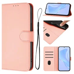 Luxury PU Leather Flip Phone Case with Holder and Wallet Cover for Redmi 14C 14R (Pink)