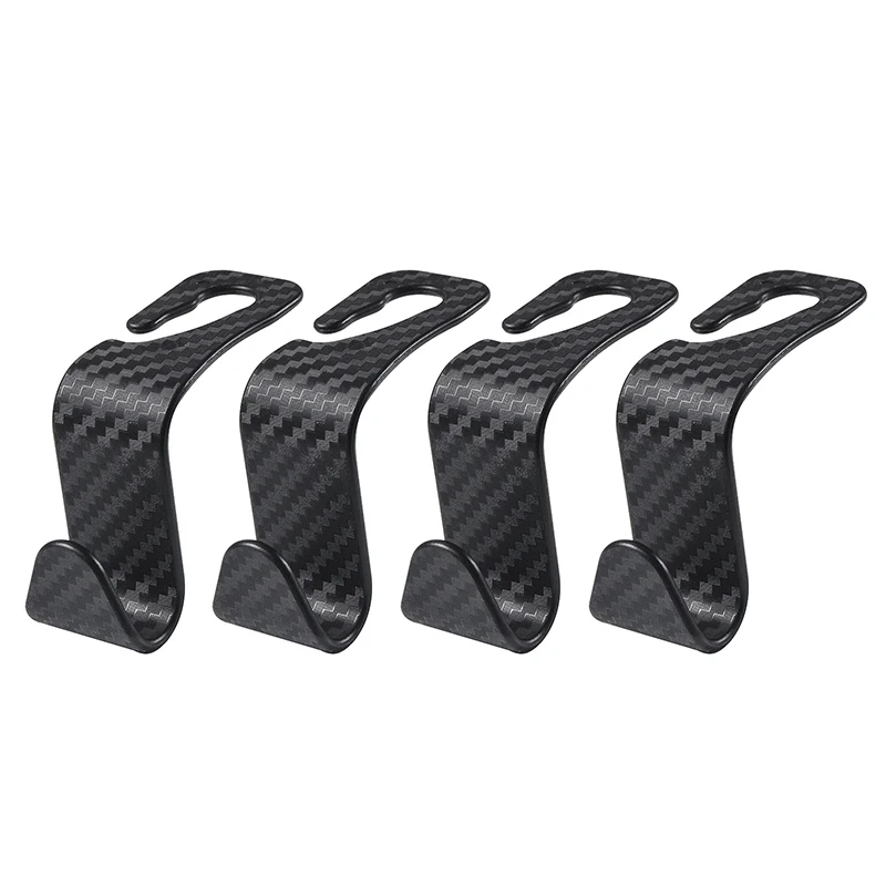 4Pcs Carbon Fibre Hook Car Seat Headrest Hook Auto Back thumbnail 3
