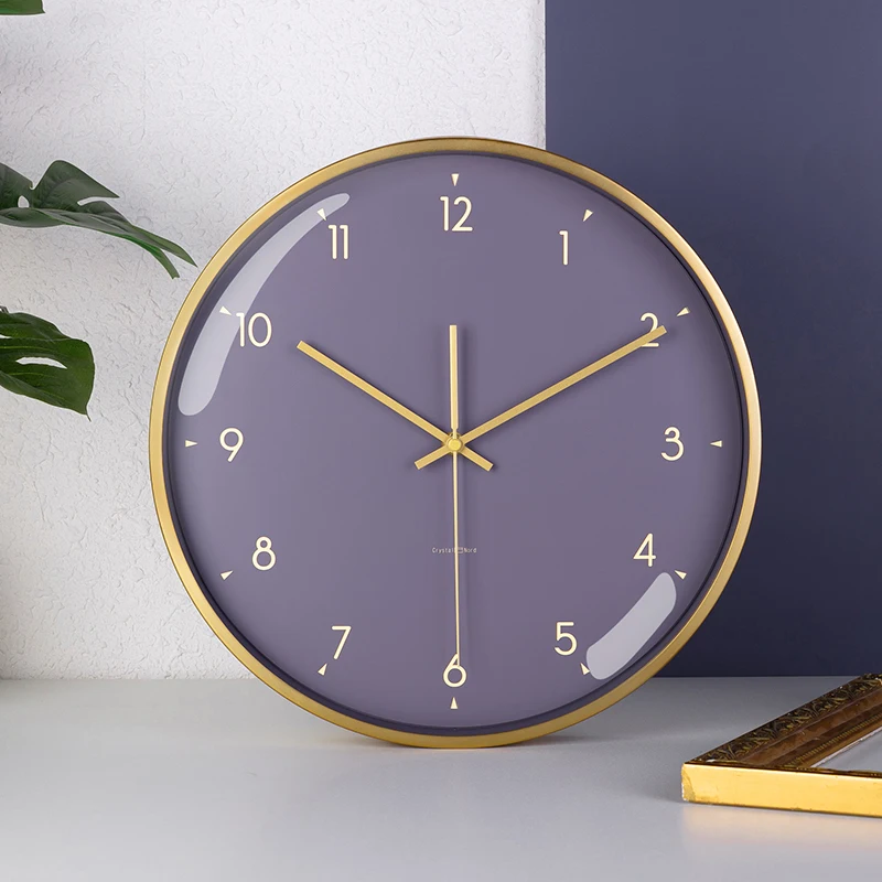 

Office Quartz Wall Clock Bedroom Glass Minimalist Creative Metal Wall Clock Modern Silent Wandklok Home Decor Luxury YY50WC