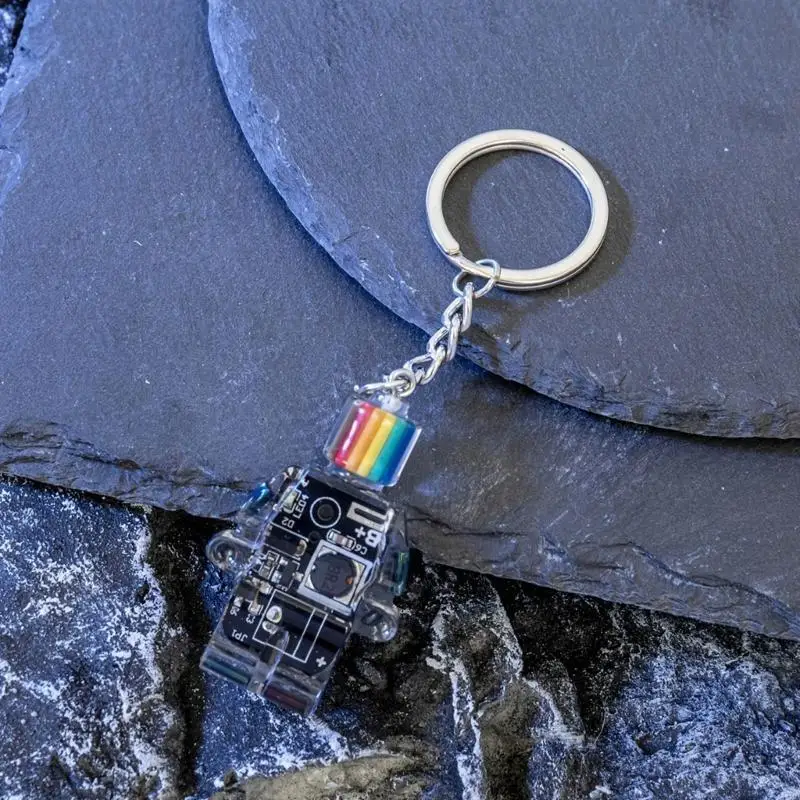 A52E Elektronischer Roboter-Schlüsselanhänger, handgefertigter Schmuck, Schlüsselanhänger für Telefon, stilvoller Schmuck – Detail 7