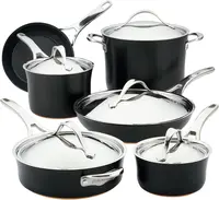 Nouvelle Copper Hard Anodized Nonstick Pots and Pans, Cookware Set (11 Piece), Onyx 1