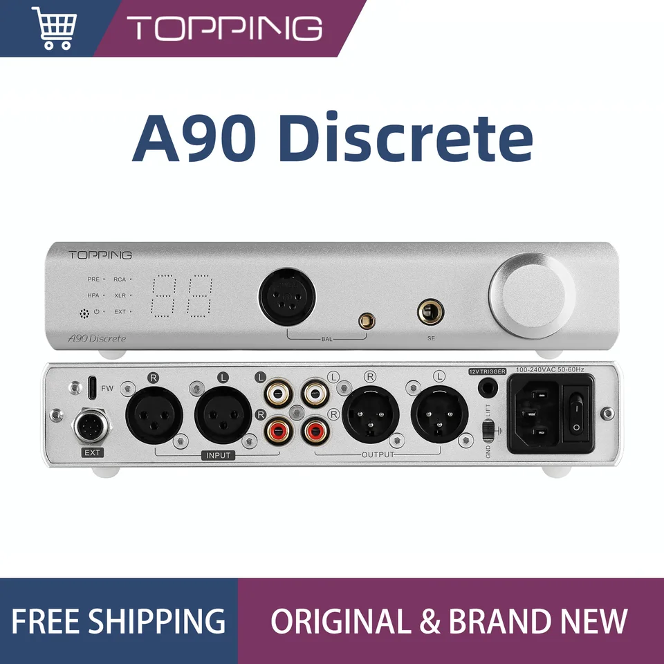 TOPPING-A90チャンネルヘッドフォンアンプ,高出力,完全バランス,携帯