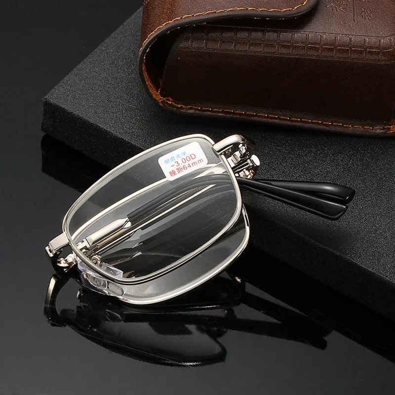 New Foldable Photochromic Myopia Glasses for Business Men Unisex Portable Color Changing Finished Near Sight Sun Glasses To -4.0 6