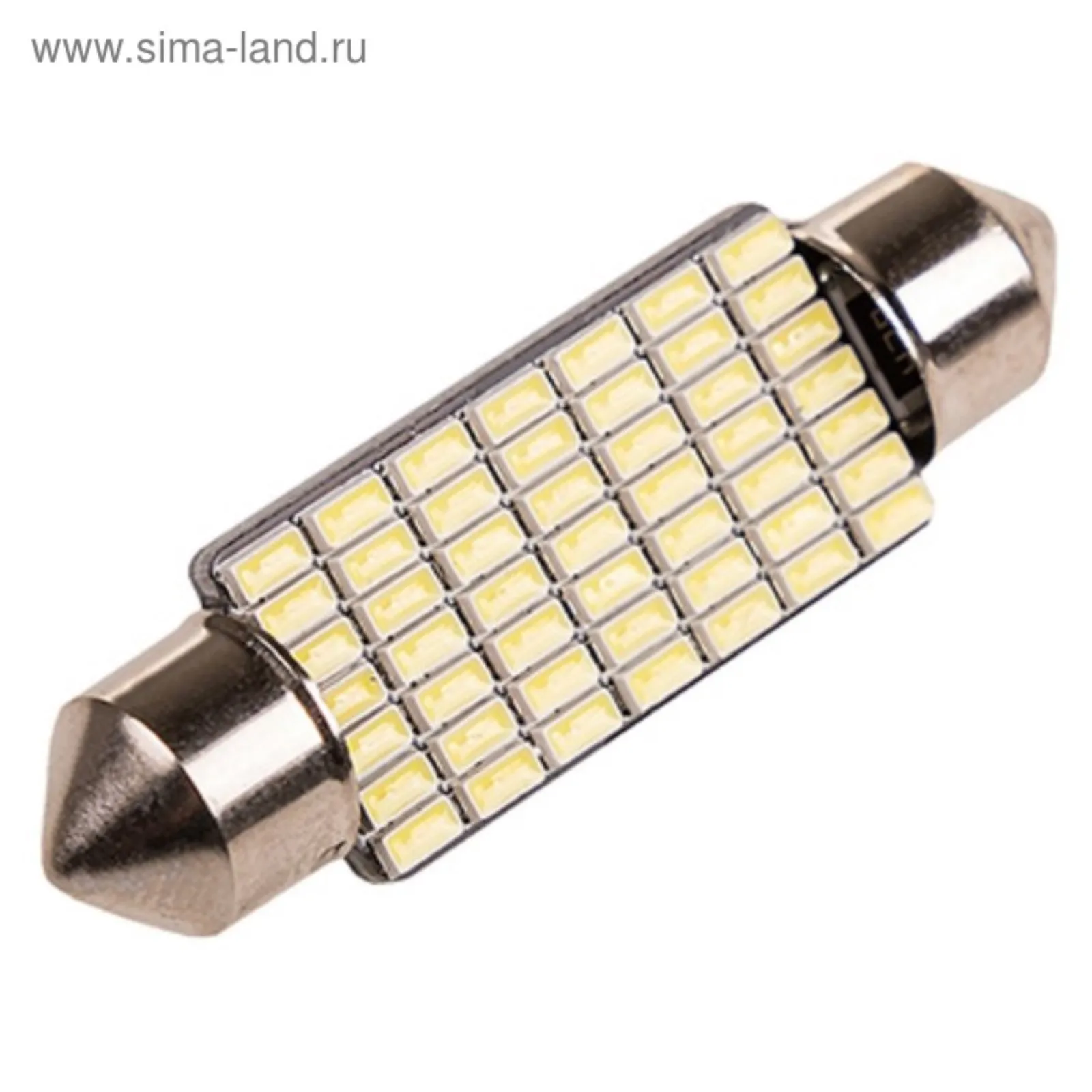 Лампа автомобильная Skyway, T11 (C5W), 12 В, 49 SMD, 1-конт. 41 мм, обманка, белая, 1шт   9588930