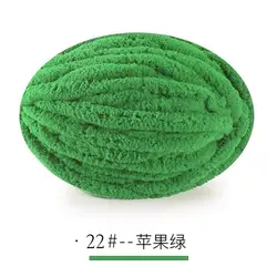 Luxurious Multicolor Chenille Chunky Yarn - Soft & Warm (22 apple green)