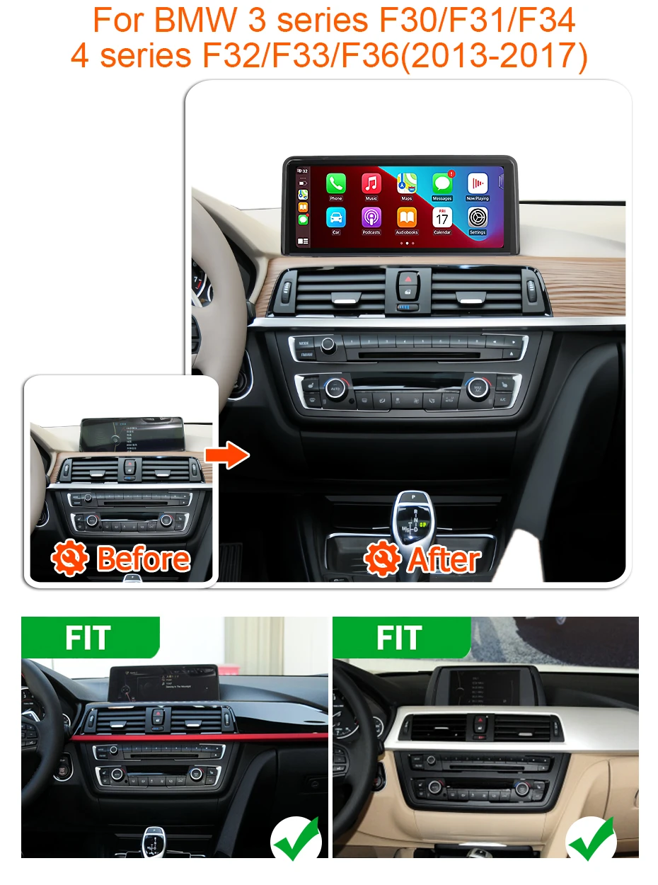 Android 13 Autoradio Qualcomm Snapdragon 10.25 ''Carplay für BMW Serie F30 F31 F34 F32 F33 F36 Android Auto – Detail 1