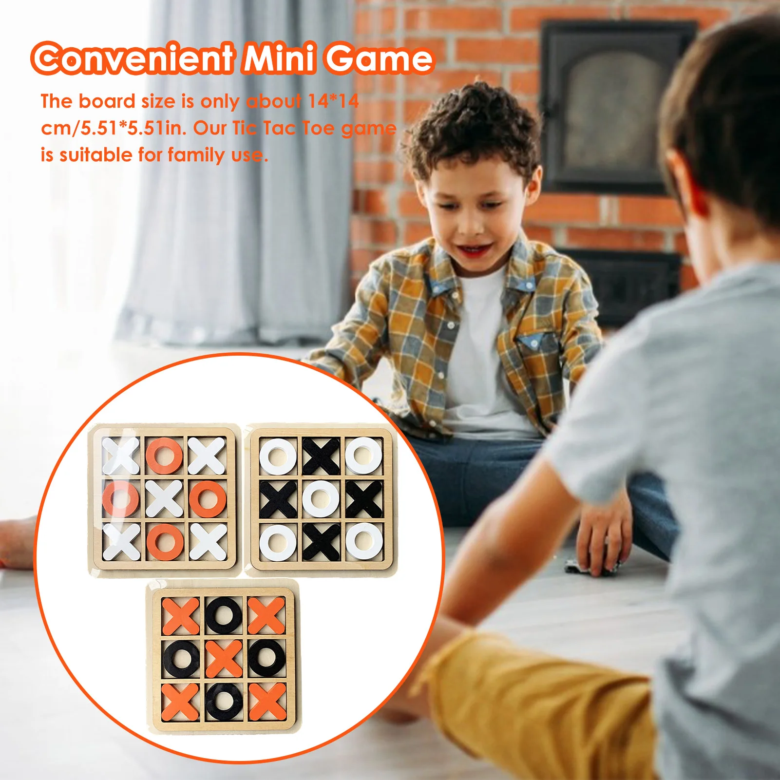 Skull and Crossbones 5 inch Square Wooden Mini Tic Tac Toe Game