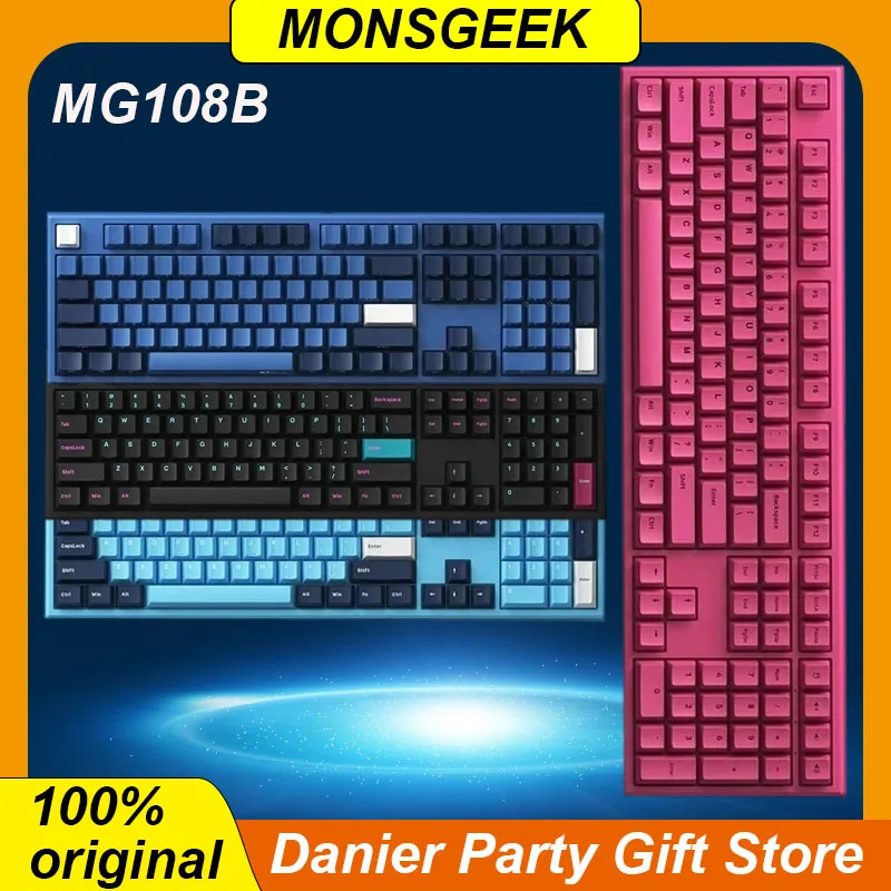 

Monsgeek Mg108b Mechanical Keyboard Three Mode Hot Plug Dynamic Rgb Light Effect Pc Game Machine Accessories Office