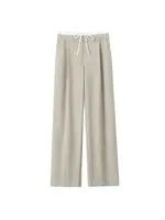 Women's Double Waistband Wide Leg Pants, High Elastic Waist With Drawstring, Side Pockets, Female Trousers, Chic Fashion - Image 4